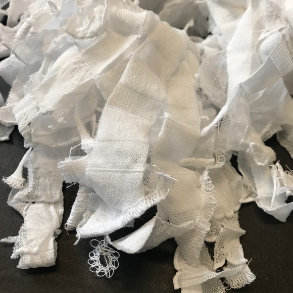 White Fringe Hair Tie Mummy Costume Halloween Ghost Ponytail Bridal Arm Cuffs - Picture 3 of 5